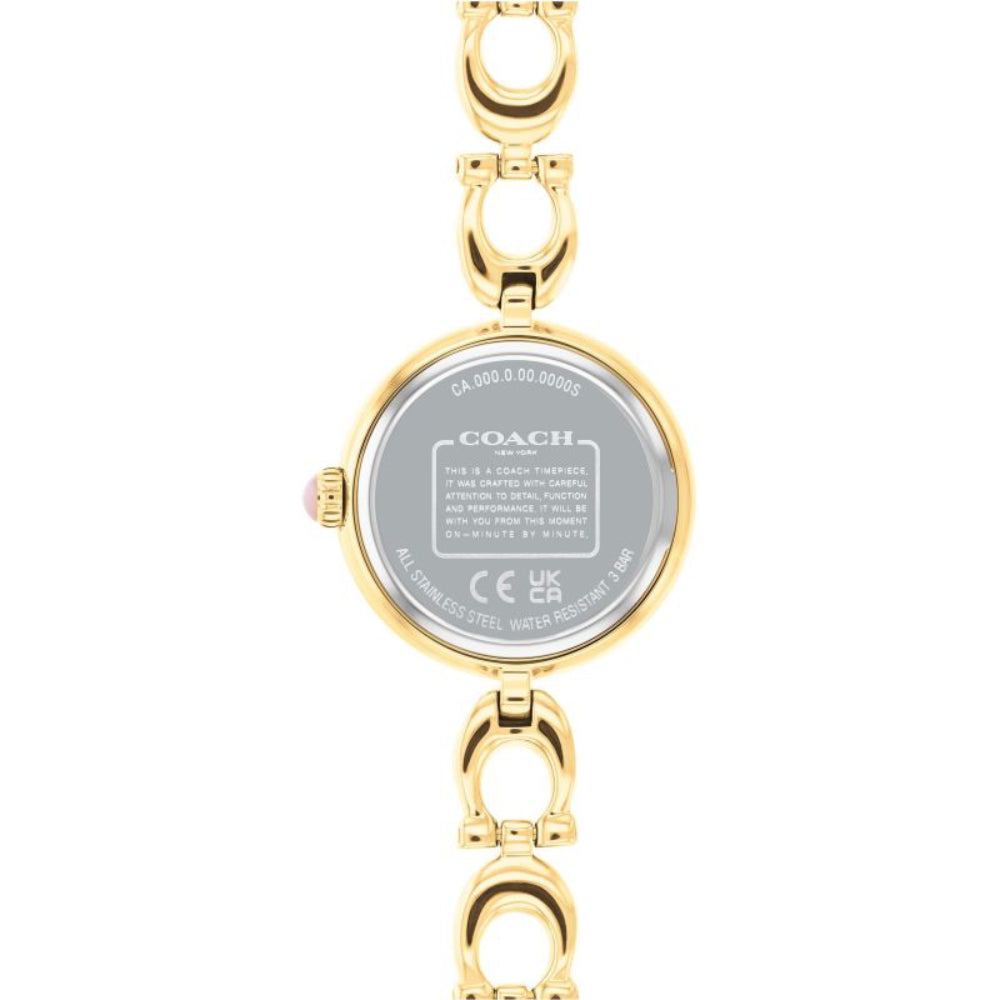 Reloj de pulsera de cristal de cuarzo de 23 mm para mujer Coach Gracie - Dorado