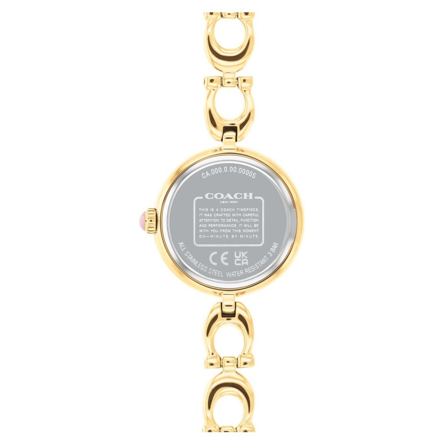 Reloj de pulsera de cuarzo dorado de 23 mm para mujer Coach Gracie - Esfera de cristal arcoíris