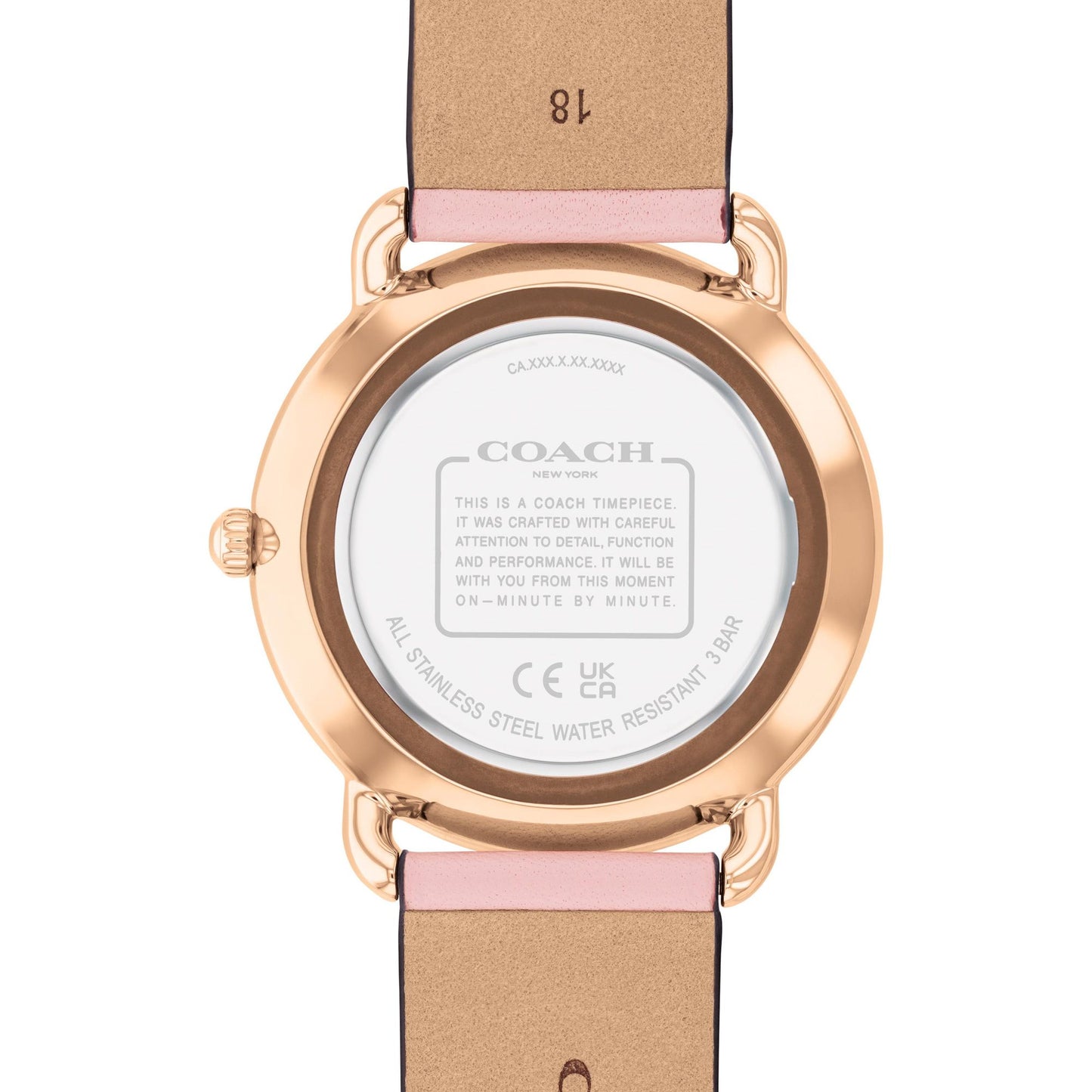 COACH Elliot Rose Gold-Tone Dial Blush Pink Leather Strap Watch 36mm