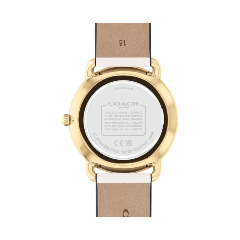 Reloj de mujer Coach Elliot con correa de 36 mm, color blanco