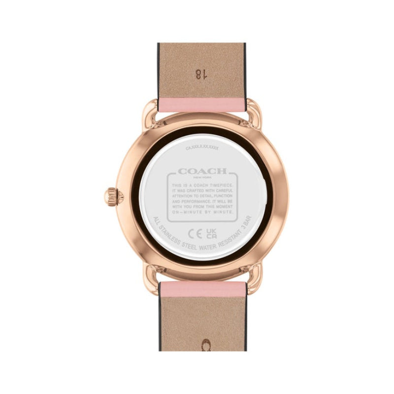 Reloj Coach Elliot para mujer con correa rosa de 36 mm y esfera blanca