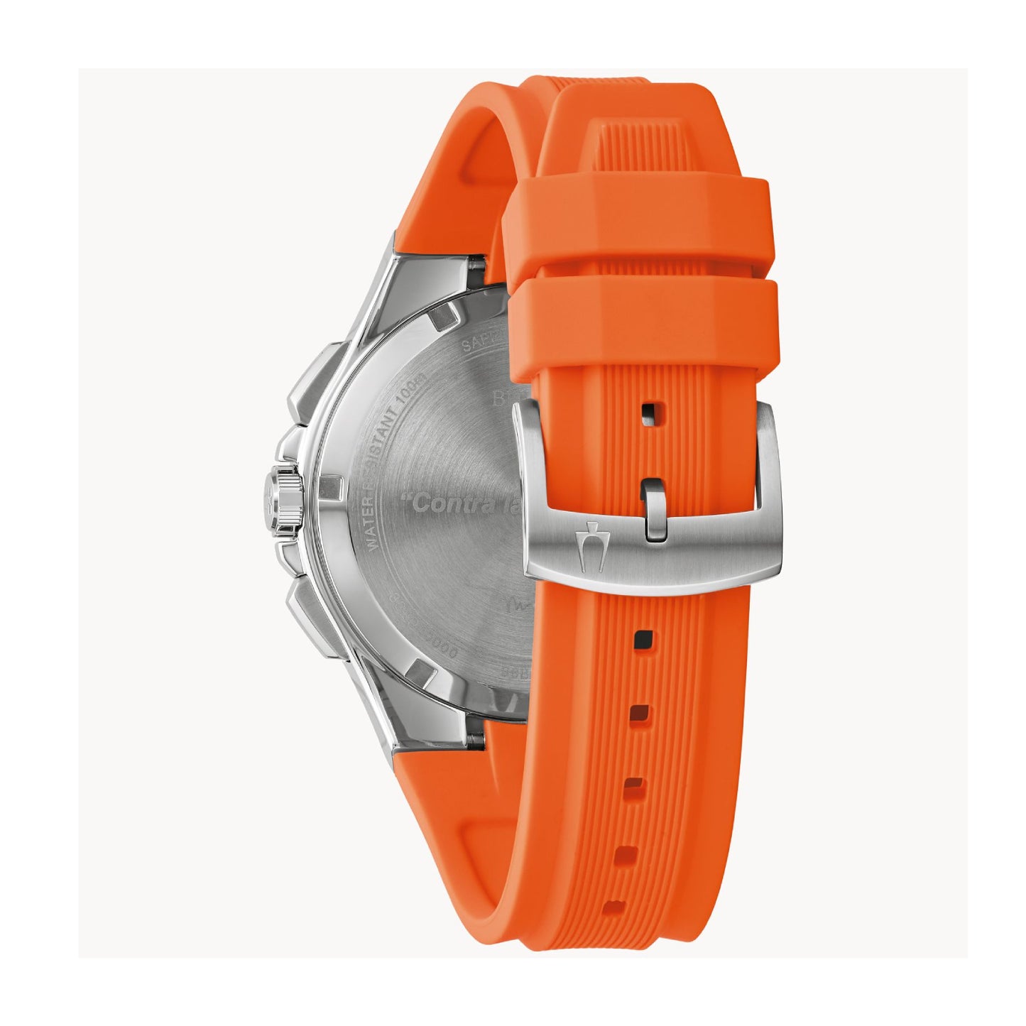 Reloj cronógrafo para hombre Bulova Maquina Marc Anthony de 46 mm con correa naranja y esfera azul