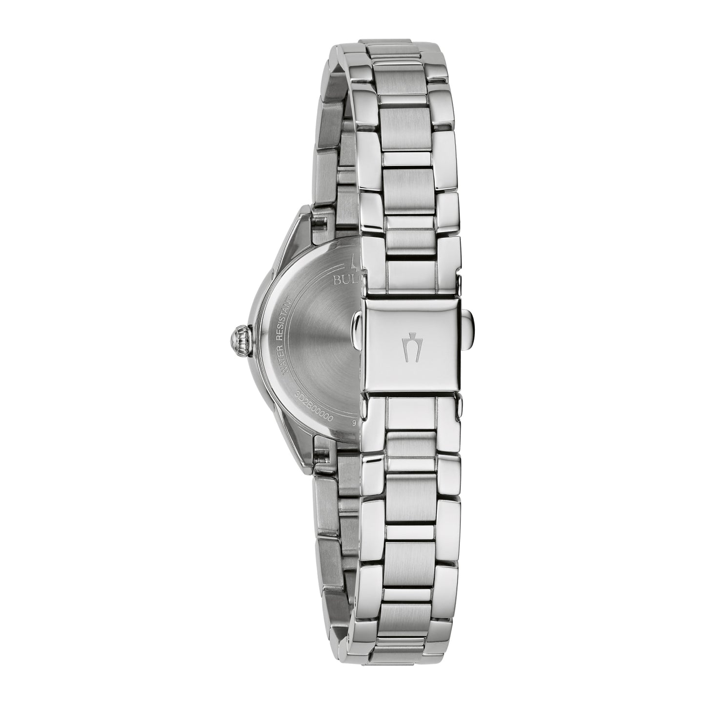 Reloj de pulsera plateado Bulova Sutton para mujer de 28 mm con esfera azul claro