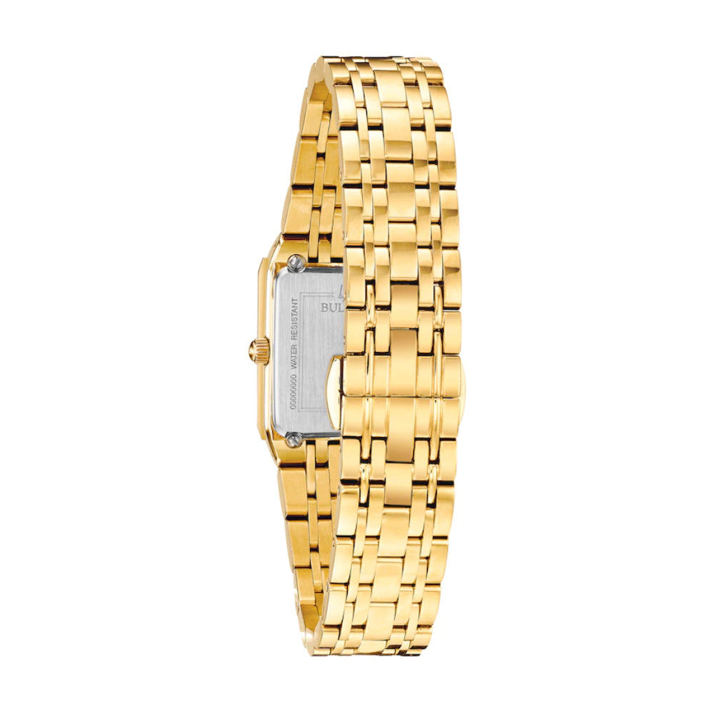 Reloj de pulsera de acero inoxidable de cuarzo Bulova Quadra Modern para mujer de 20,5 mm - Dorado