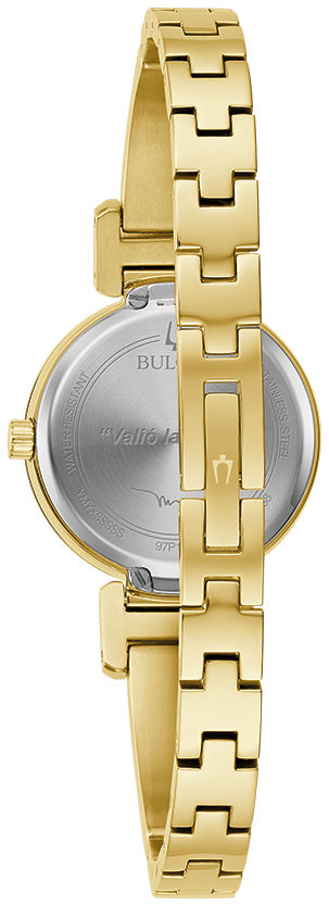 Reloj de pulsera de acero inoxidable de cuarzo Bulova Modern Marc Anthony para mujer, 26 mm, dorado