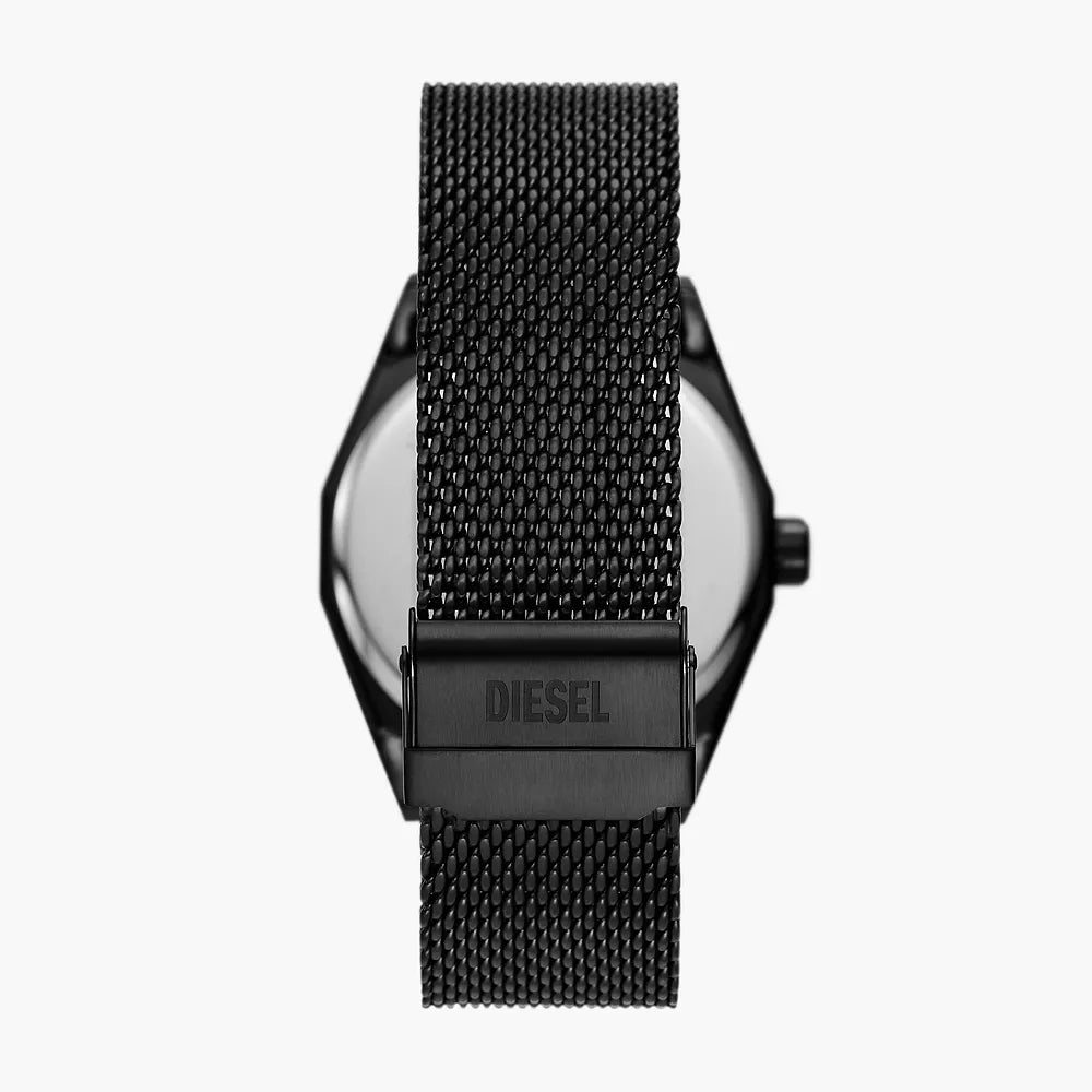 Reloj Diesel Scraper para hombre con correa de cuarzo de 43 mm, color negro