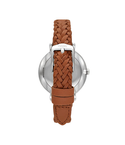 Reloj de cuarzo con correa de piel y tres manecillas para mujer Fossil Jacqueline de 36 mm con fecha - Marrón