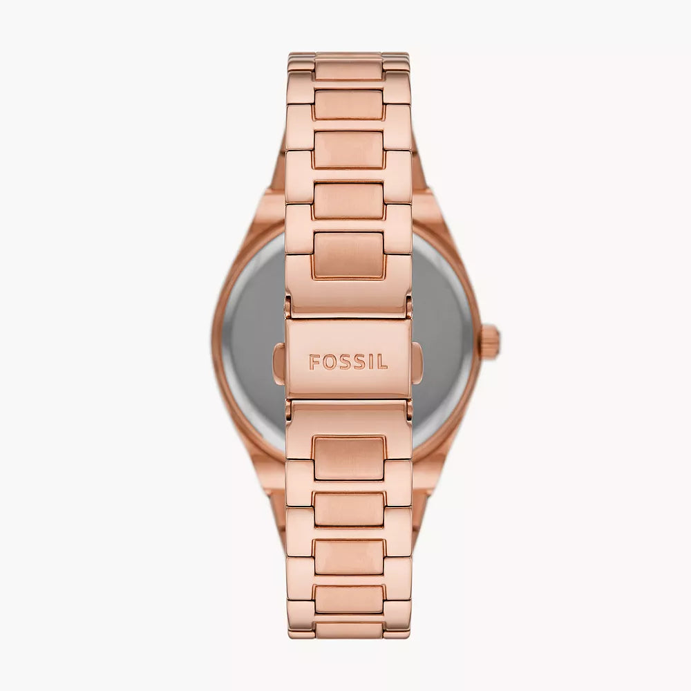 Reloj Fossil Scarlette para mujer, pulsera con fecha y tres manecillas, 38 mm, oro rosa