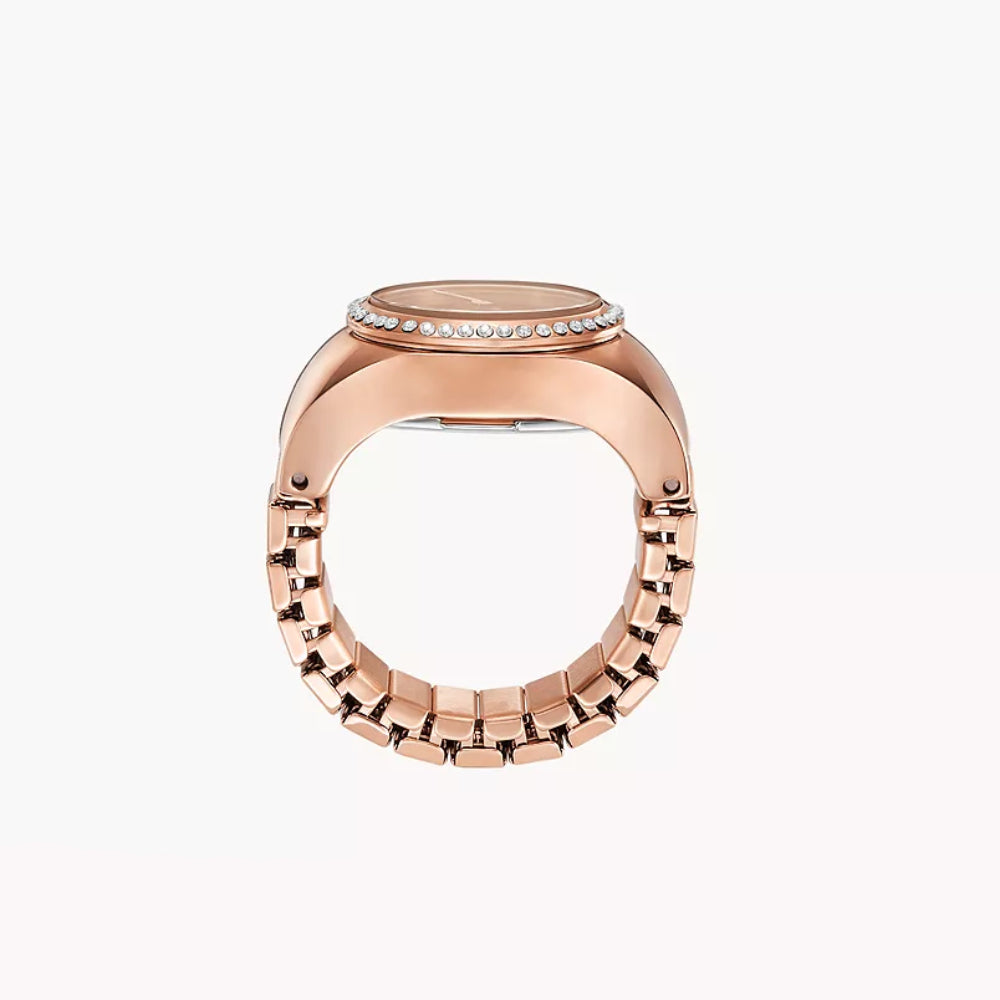 Anillo de dos manecillas para reloj de mujer Fossil de 15 mm en oro rosa