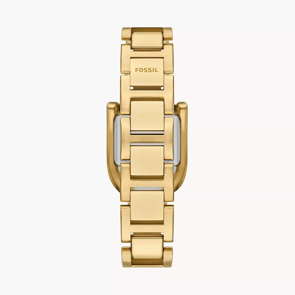 Reloj Fossil Harwell para mujer con pulsera de oro de 28 mm y tres manecillas, esfera plateada