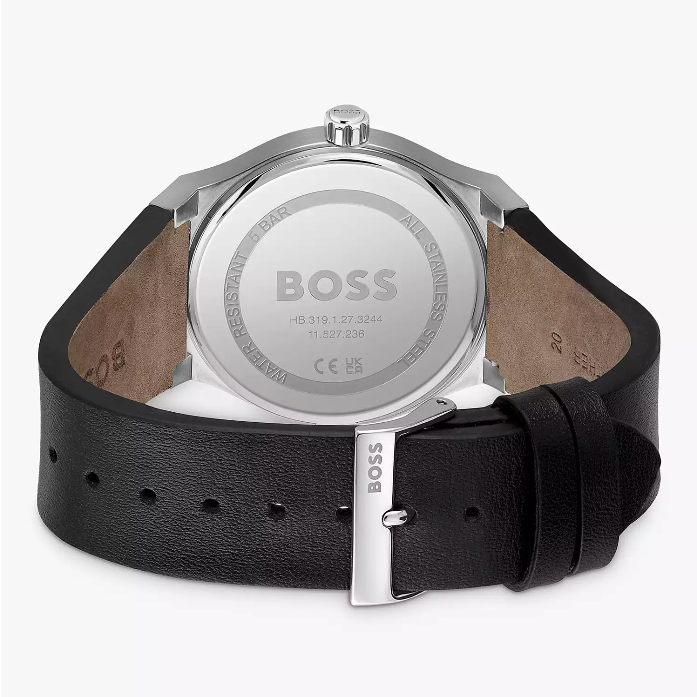 Hugo Boss Candor Men's 41mm Quartz Leather Strap Watch - Black