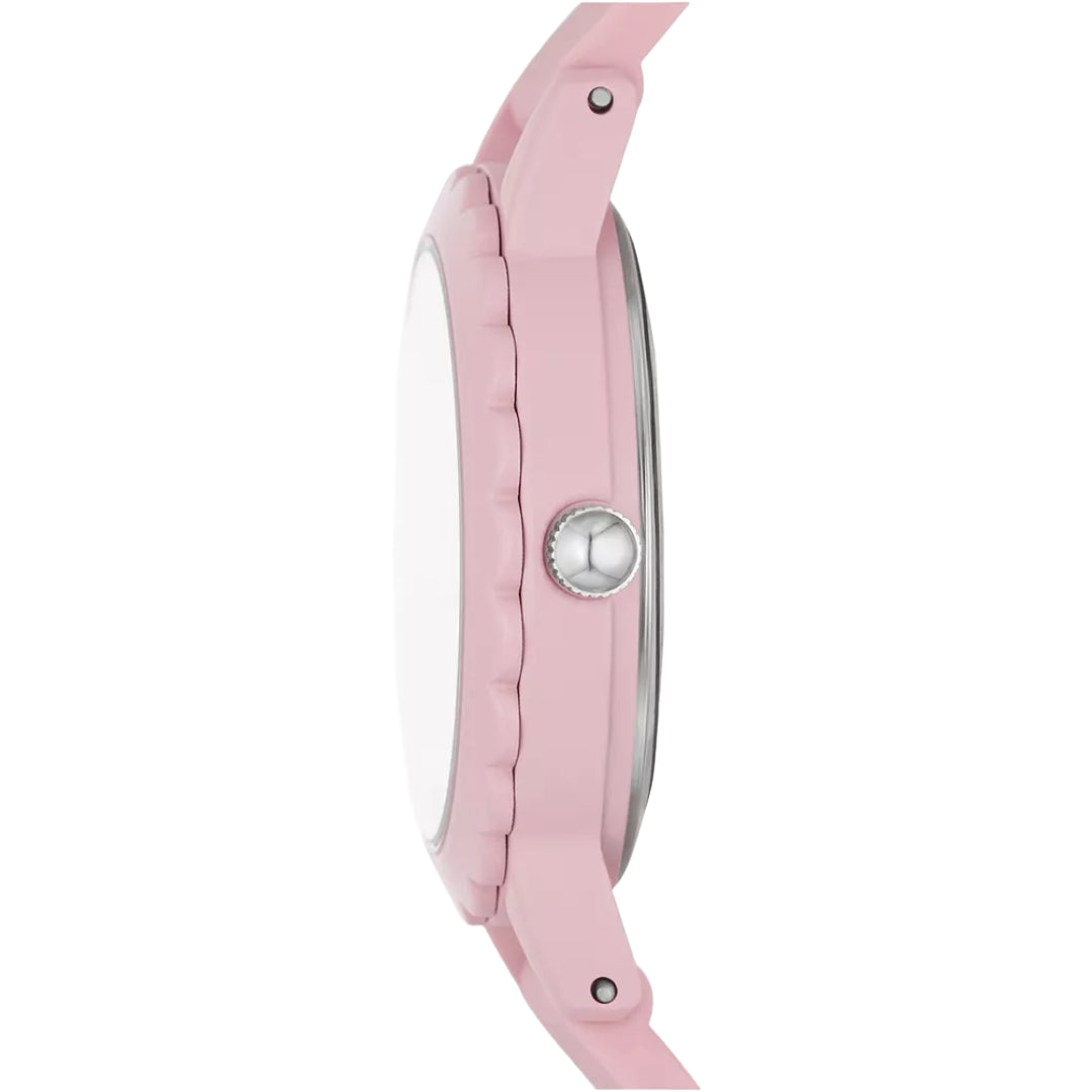 Reloj analógico de cuarzo de silicona y metal rosa de 30 mm para mujer de Skechers Anaheim