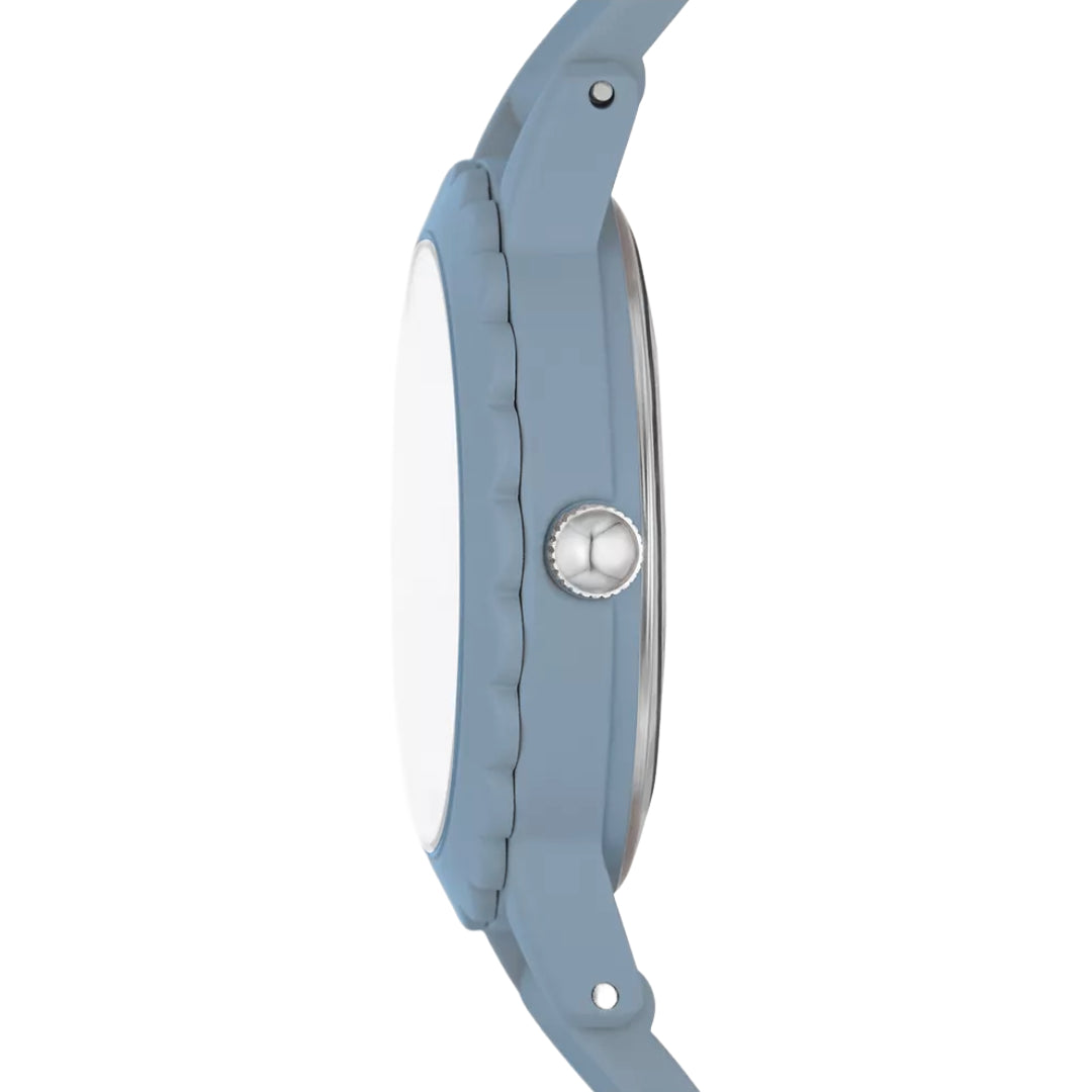 Reloj analógico de cuarzo de silicona y metal azul de 30 mm para mujer de Skechers Anaheim