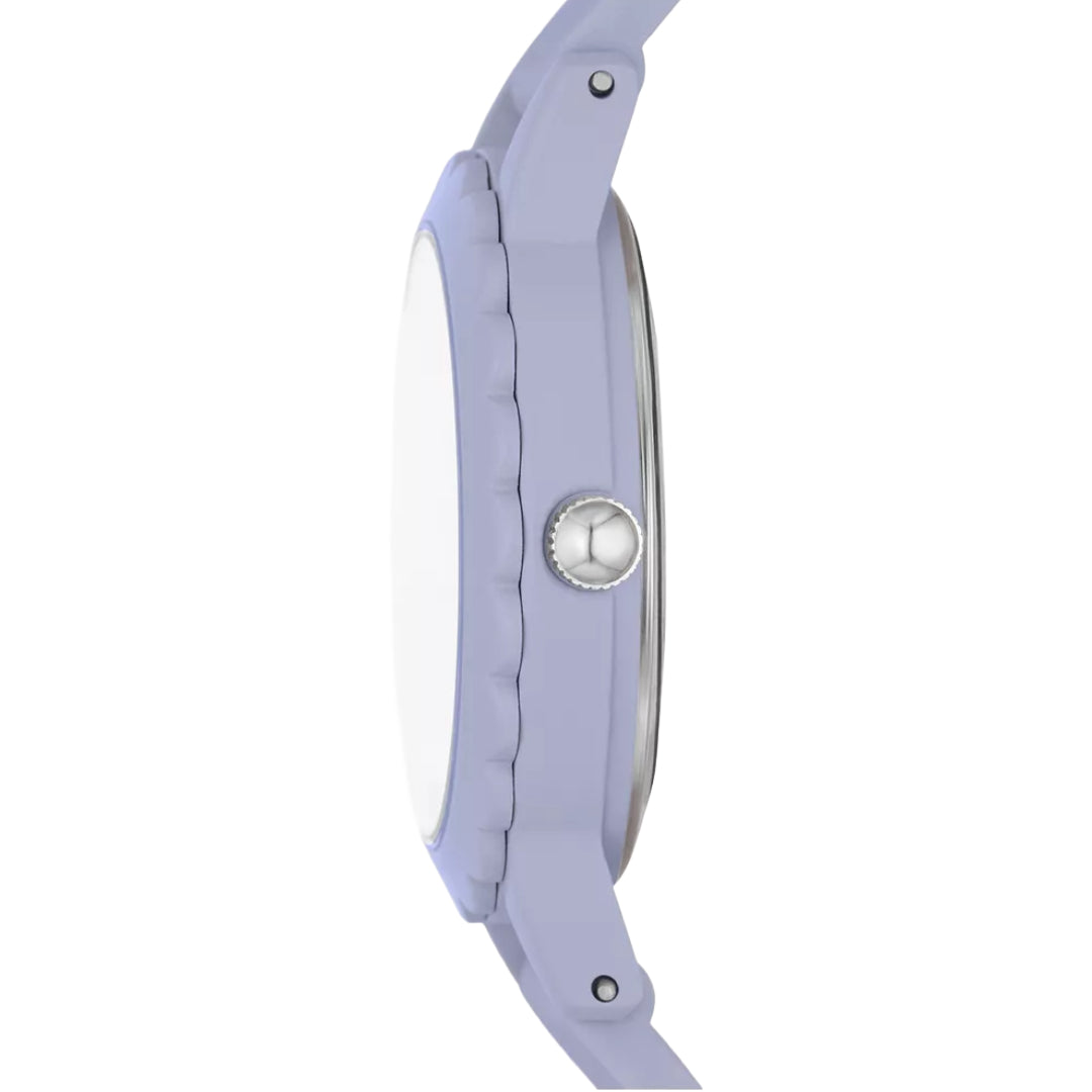 Reloj analógico de cuarzo de silicona y metal morado de 30 mm para mujer de Skechers Anaheim