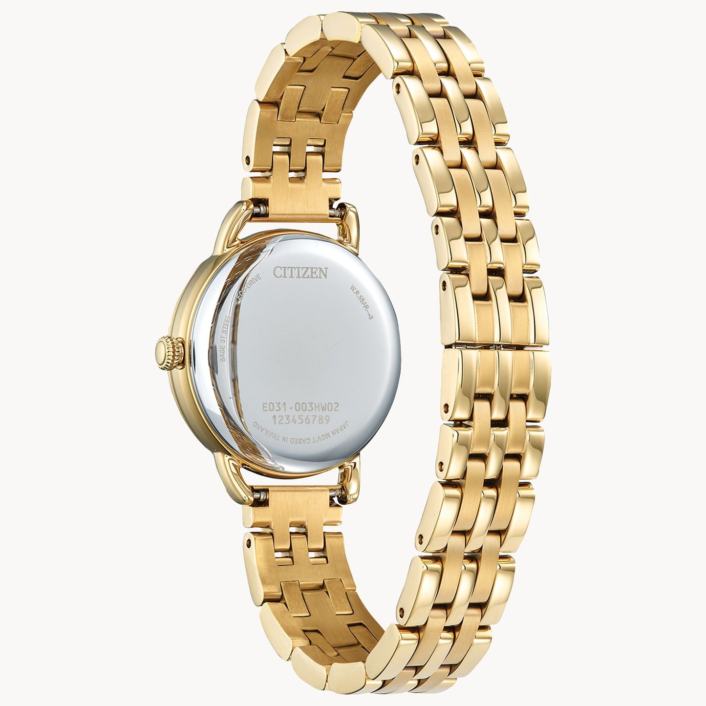 Reloj Citizen Classic Coin Edge Eco Drive de acero inoxidable para mujer de 29 mm - Dorado