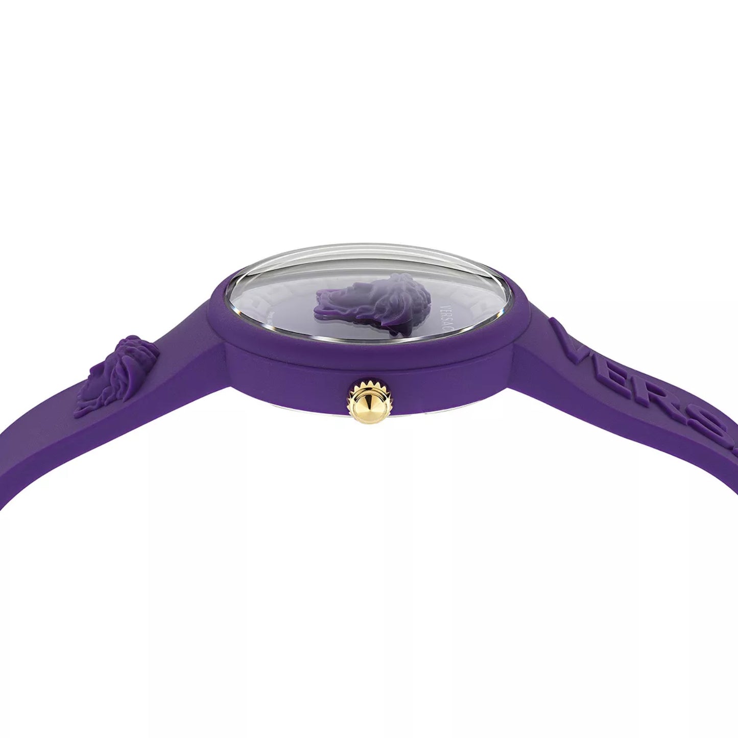 Reloj unisex Versace Medusa Pop de 39 mm con correa suiza y estuche, morado