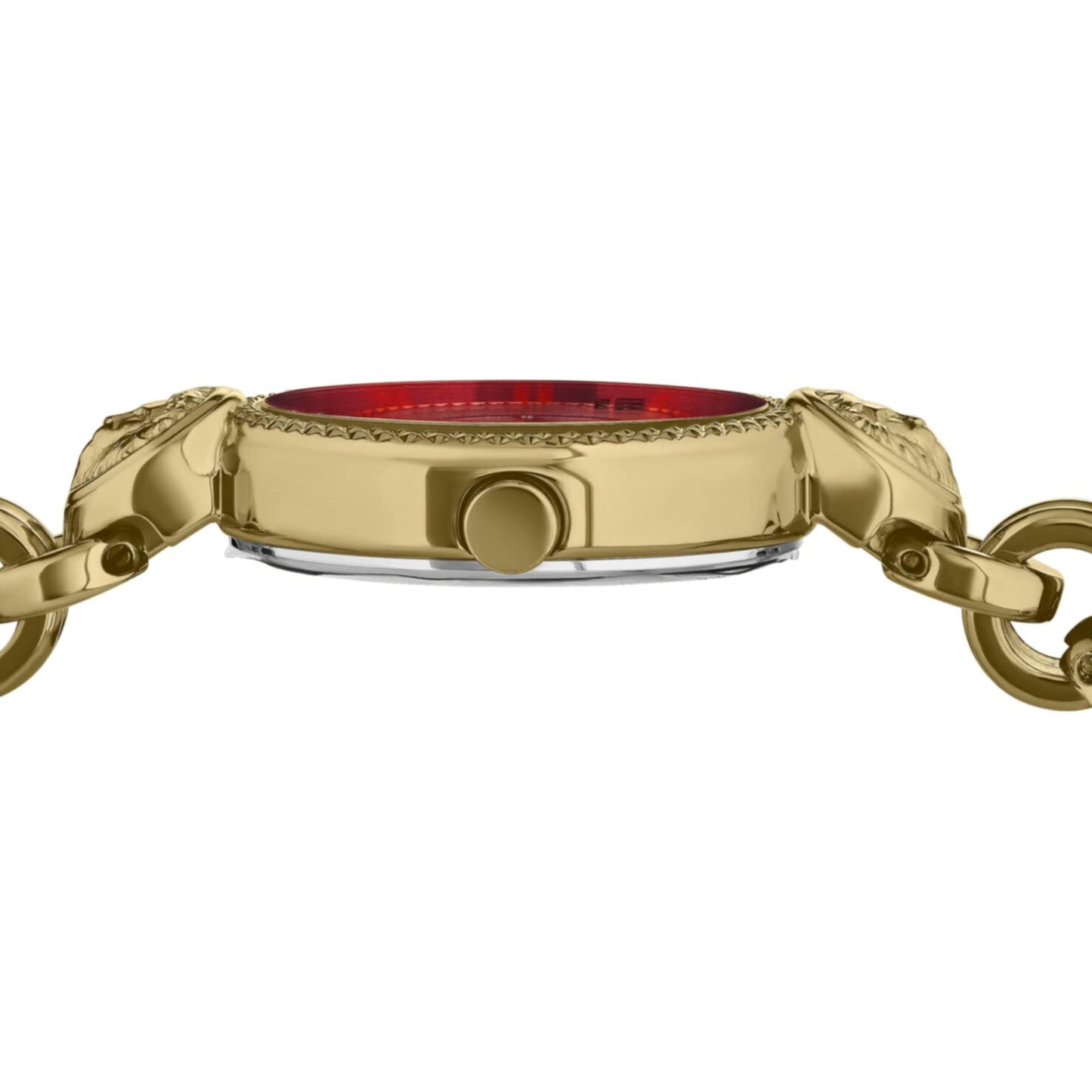 Versus Versace Les Docks Petite Women's 30mm Two-Hand Gold Bracelet Watch - Red Dial