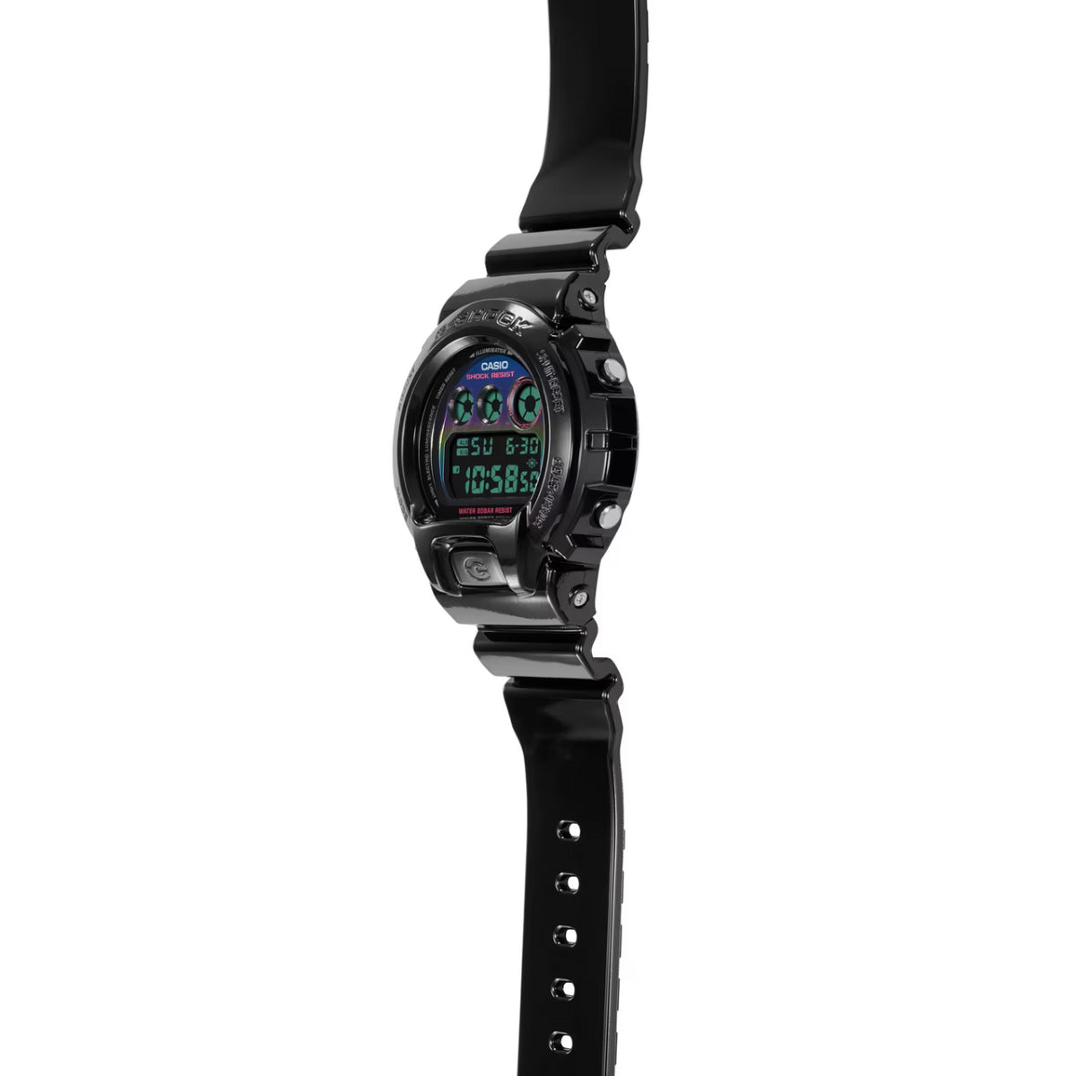 Reloj Casio G-Shock Virtual Rainbow con correa digital de 50 mm para hombre, color negro brillante