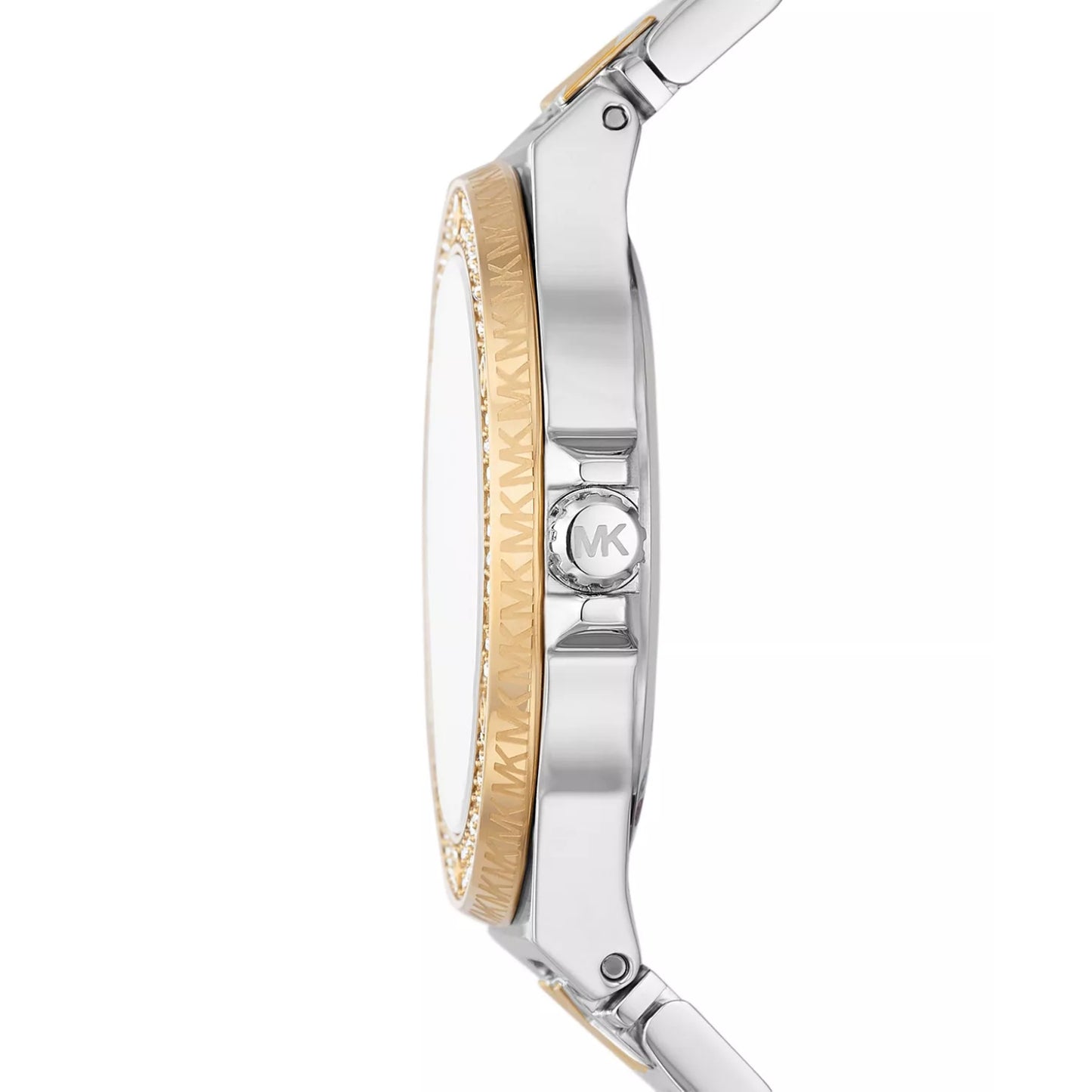 Reloj de pulsera de dos tonos con tres manecillas y esfera blanca de Michael Kors Lennox para mujer de 37 mm