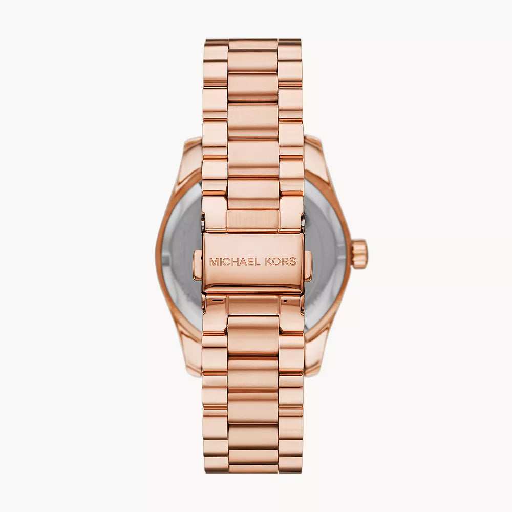 Reloj de pulsera de tres manecillas Michael Kors Lexington para mujer, 38 mm, oro rosa