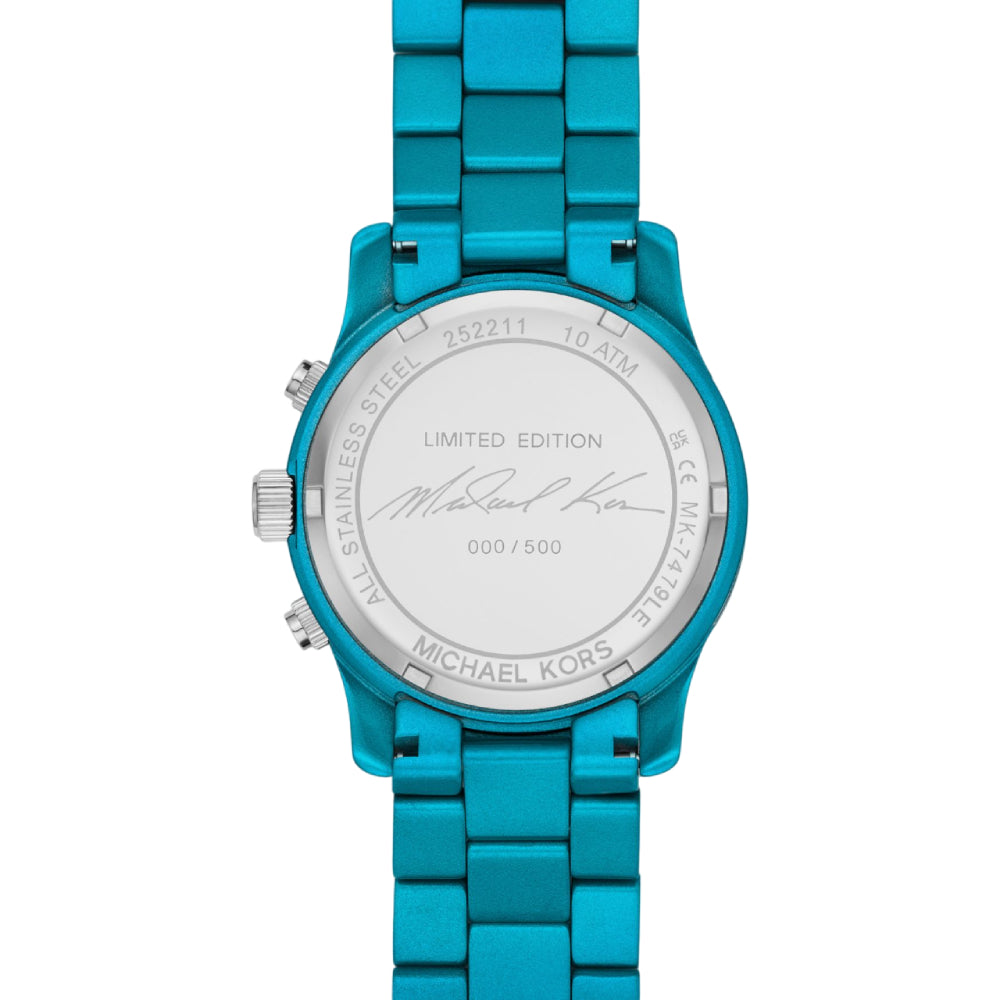 Reloj de pulsera Runway de edición limitada de Michael Kors para mujer de 38 mm, color azul