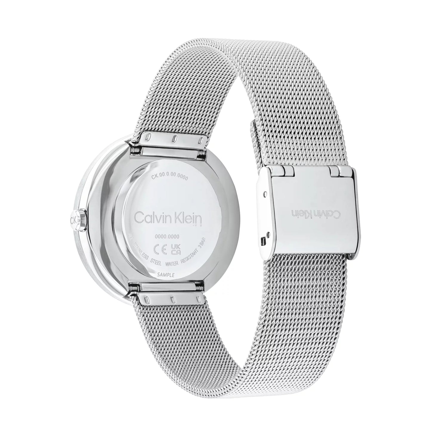 Reloj de cuarzo de acero inoxidable de 34 mm para mujer de Calvin Klein Twist, esfera ruborizada