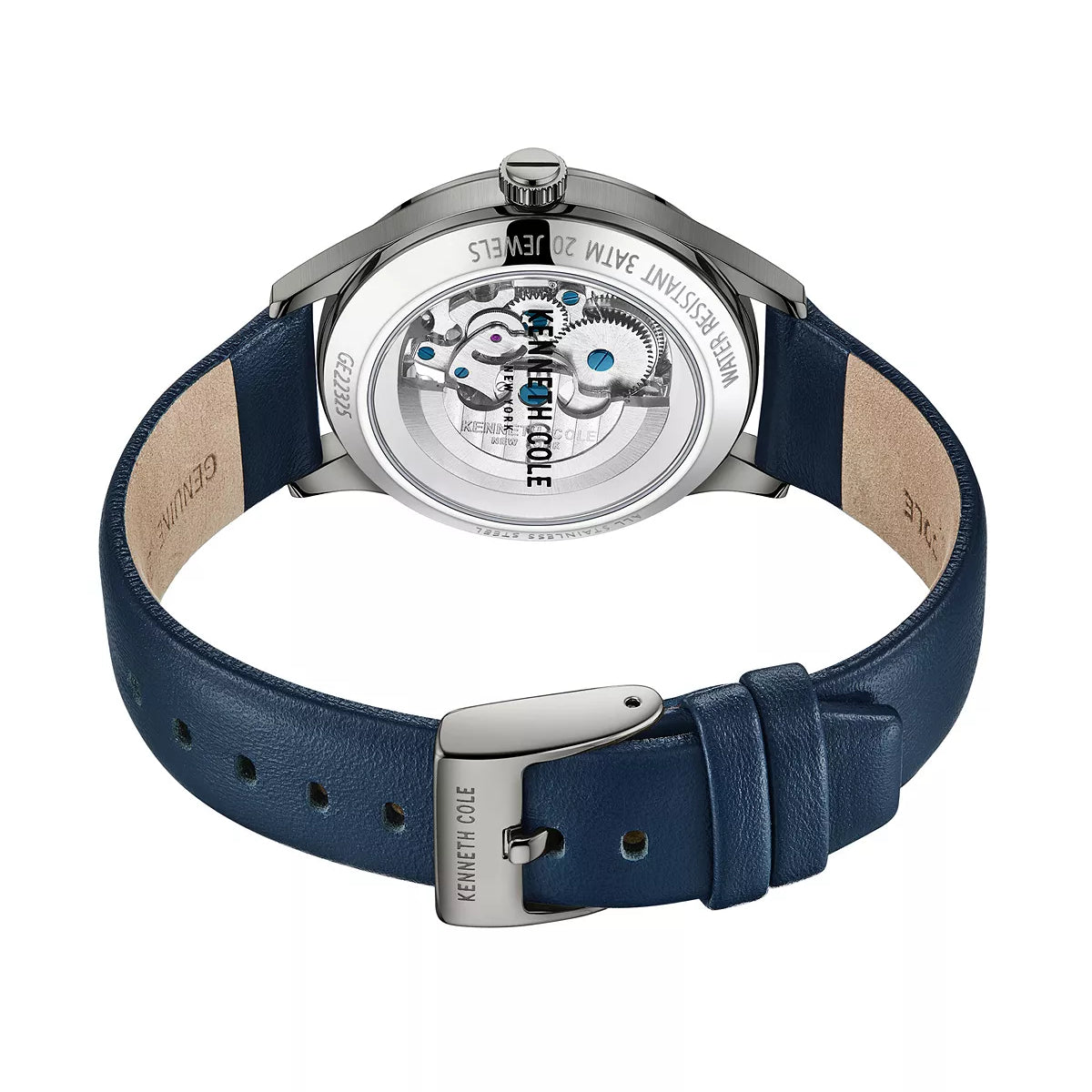 Reloj de cuarzo automático Kenneth Cole para hombre, de 42 mm, con correa azul y esfera en tono bronce