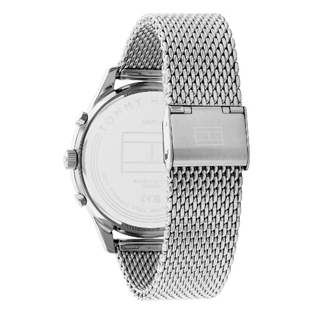 Reloj de cuarzo con pulsera de malla de acero inoxidable de 44 mm para hombre de Tommy Hilfiger Weston - Esfera azul