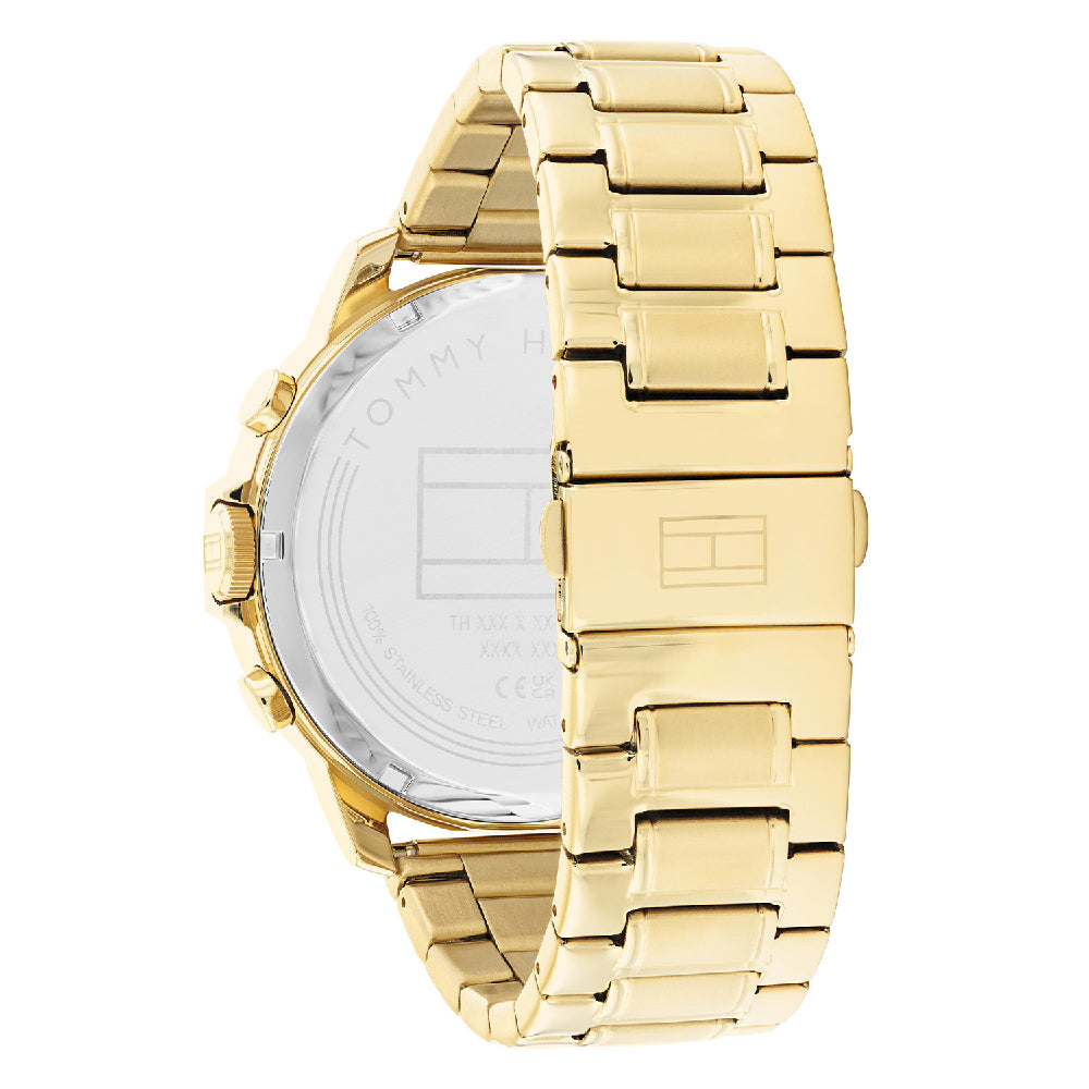 Reloj de pulsera de acero inoxidable y cuarzo Tommy Hilfiger Luca para hombre, 50 mm, esfera negra