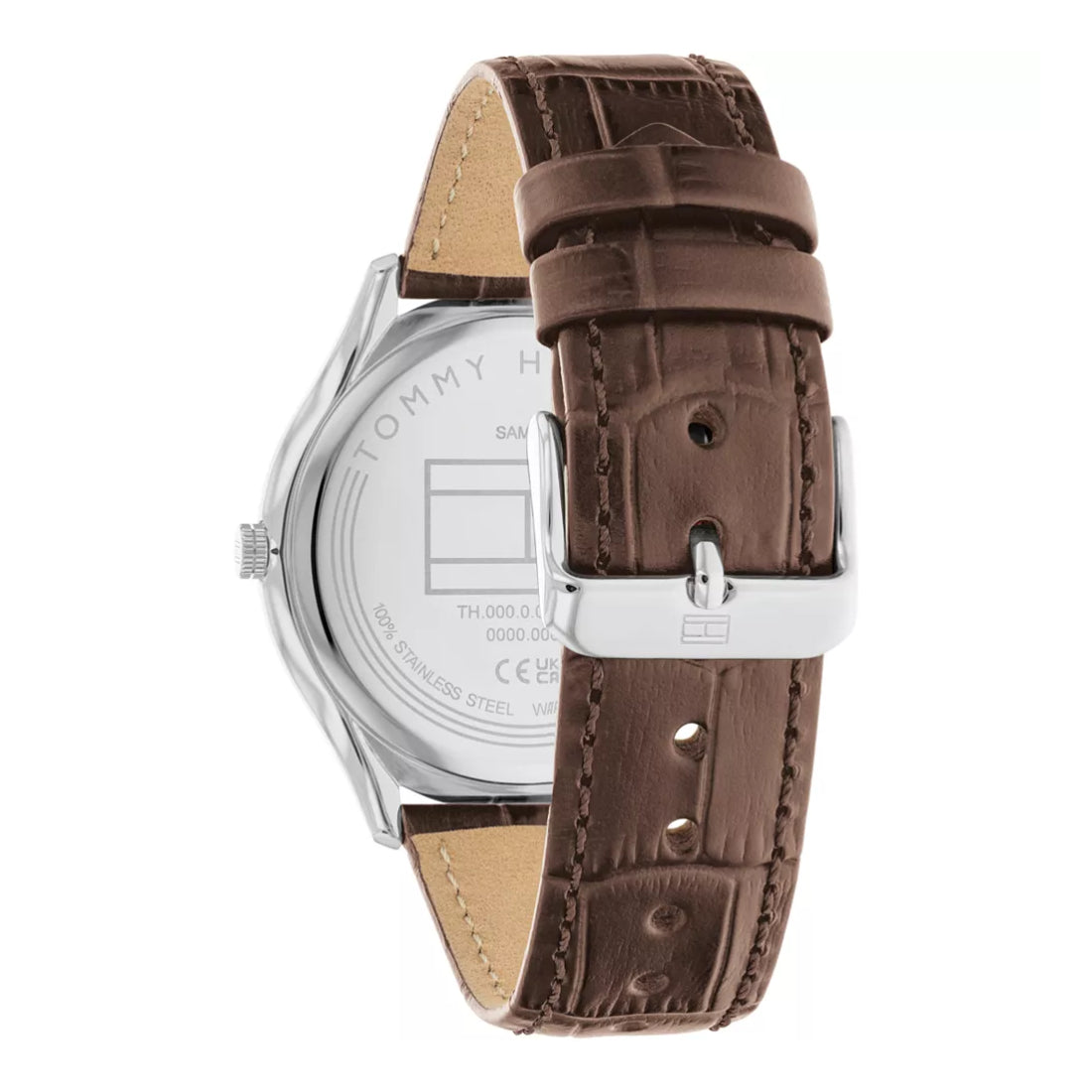 Tommy Hilfiger Men's 43mm Quartz Brown Strap Watch - Blue Dial