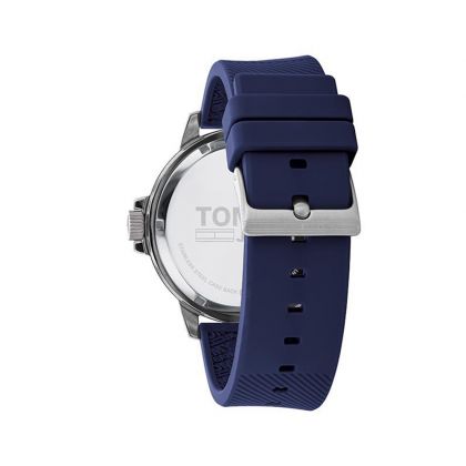 Tommy Hilfiger Navy Silicone Men's 44mm Quartz Strap Watch - Blue