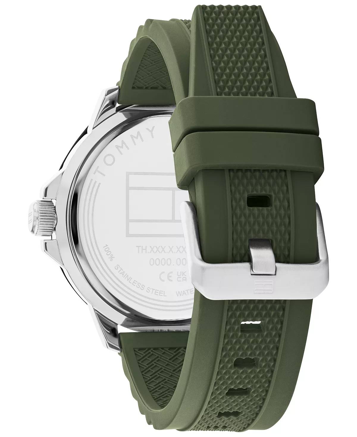 Tommy Hilfiger Nelson Men's 46mm Quartz Green Strap Watch - Black Dial
