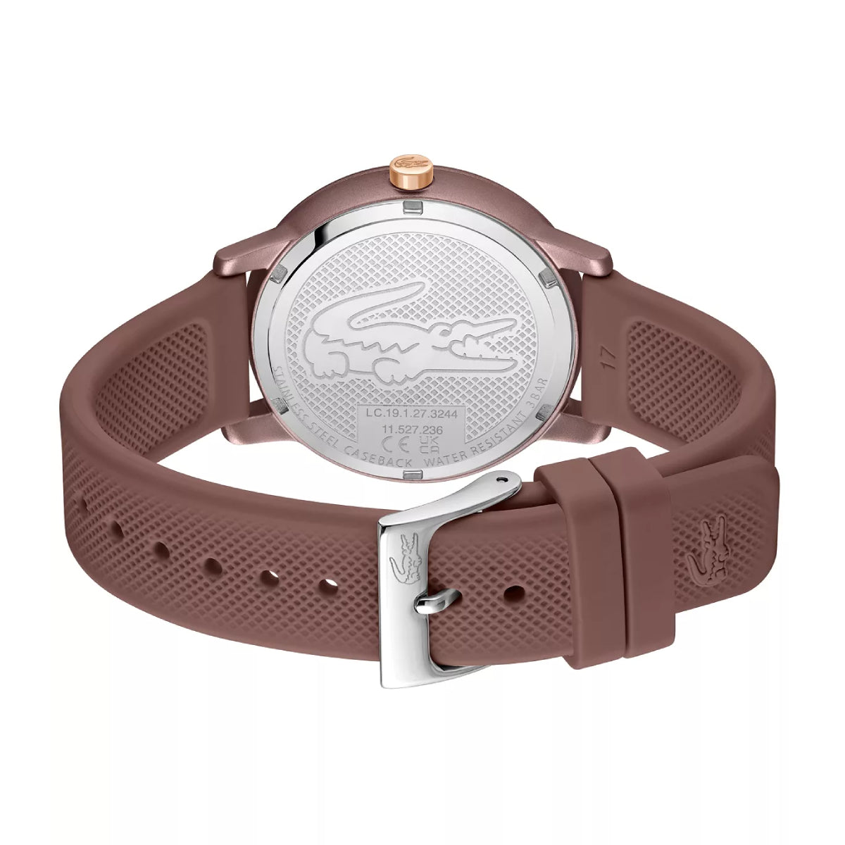 Reloj Lacoste L.12.12 Go para mujer, correa de tres manecillas de 36 mm, color marrón