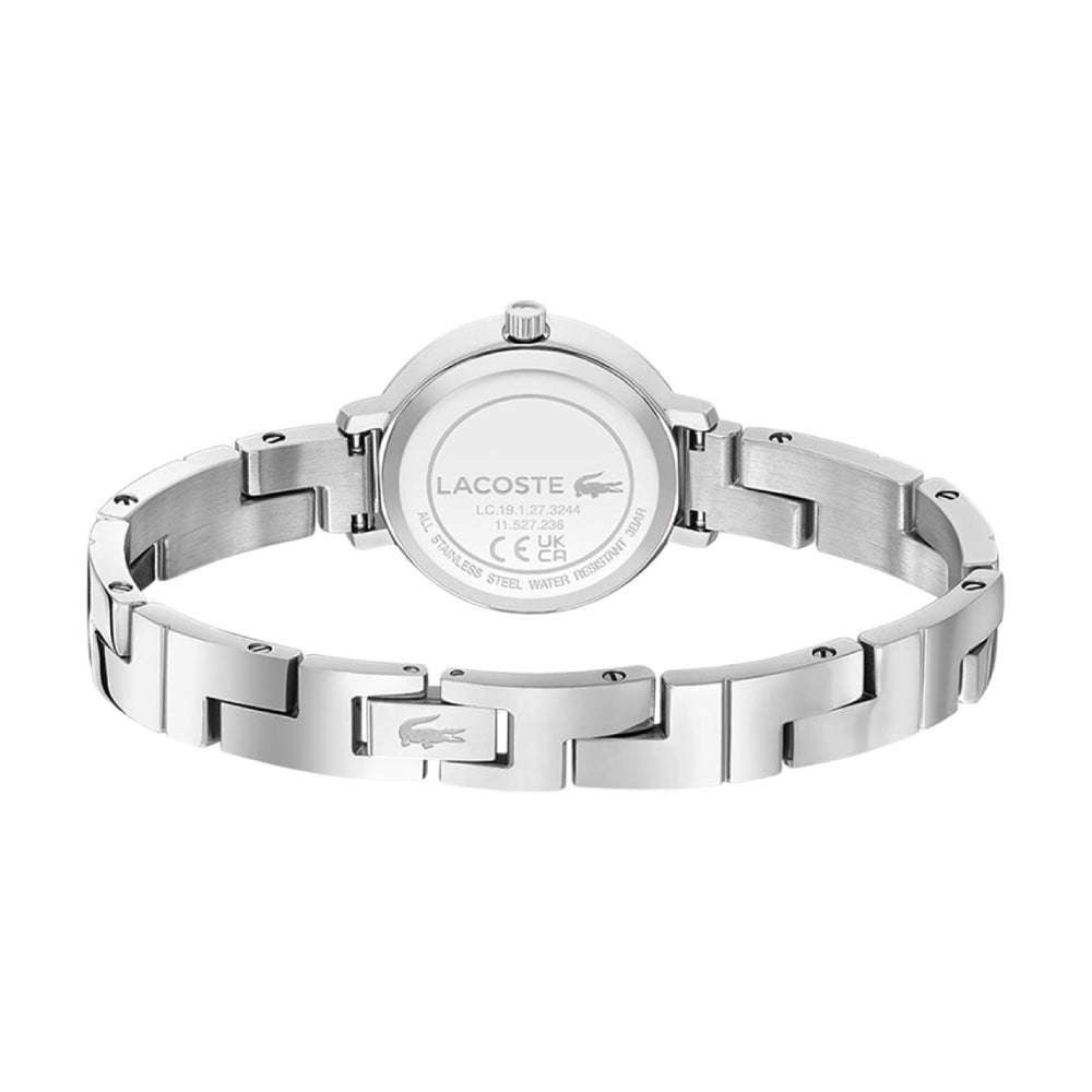 Reloj Lacoste Tivoli para mujer, pulsera plateada de 28 mm, esfera color crema