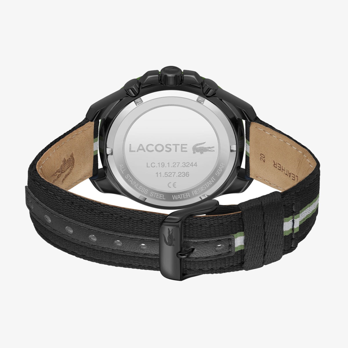 Reloj Lacoste Toranga de 44 mm con correa multicolor y esfera verde