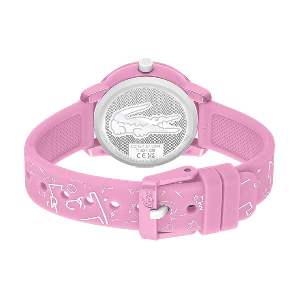 Reloj unisex Lacoste 12.12 para niños, correa de 32 mm, color rosa