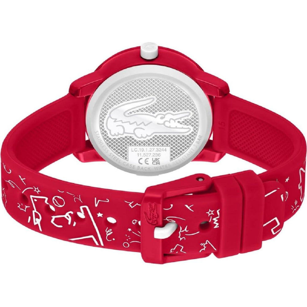 Reloj unisex Lacoste 12.12 para niños, correa de 32 mm, color rojo