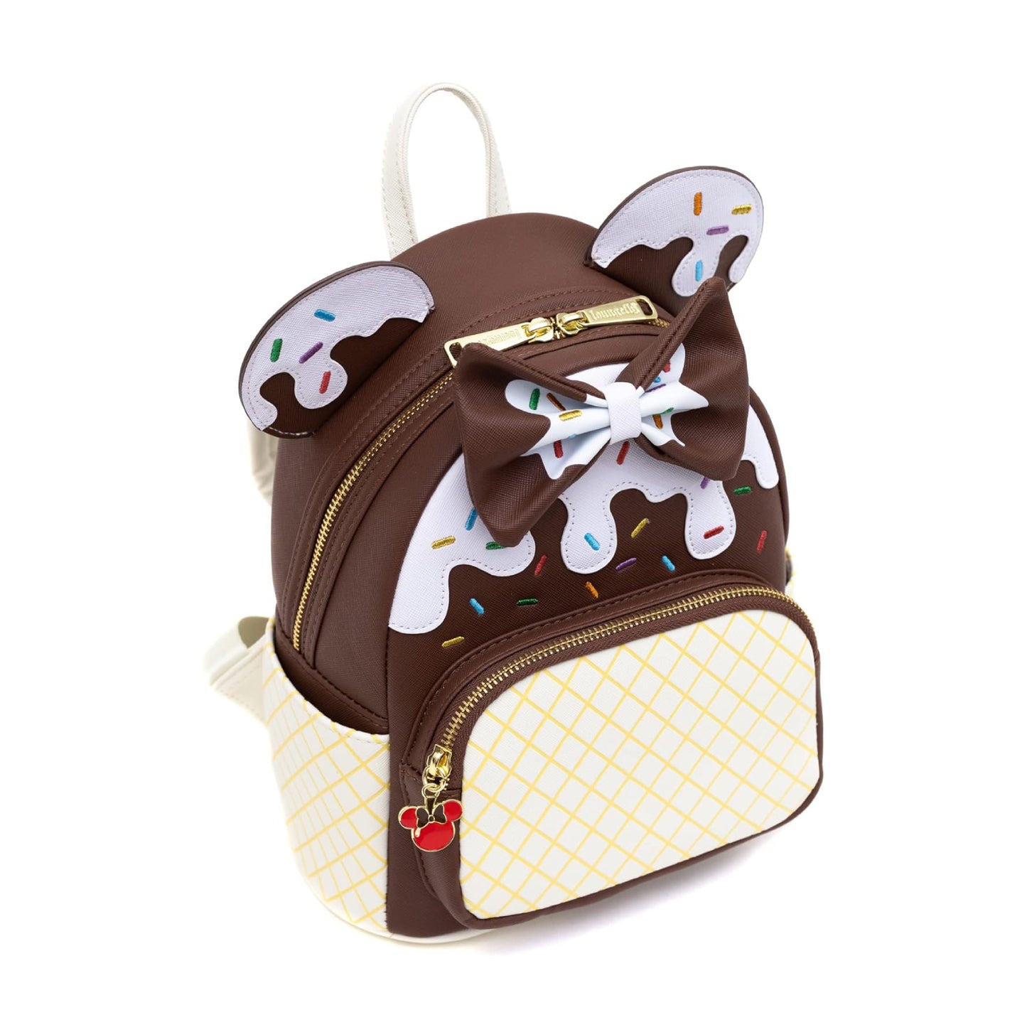 Mochila pequeña con forma de cono de helado de chocolate de Minnie Mouse de Disney de Loungefly