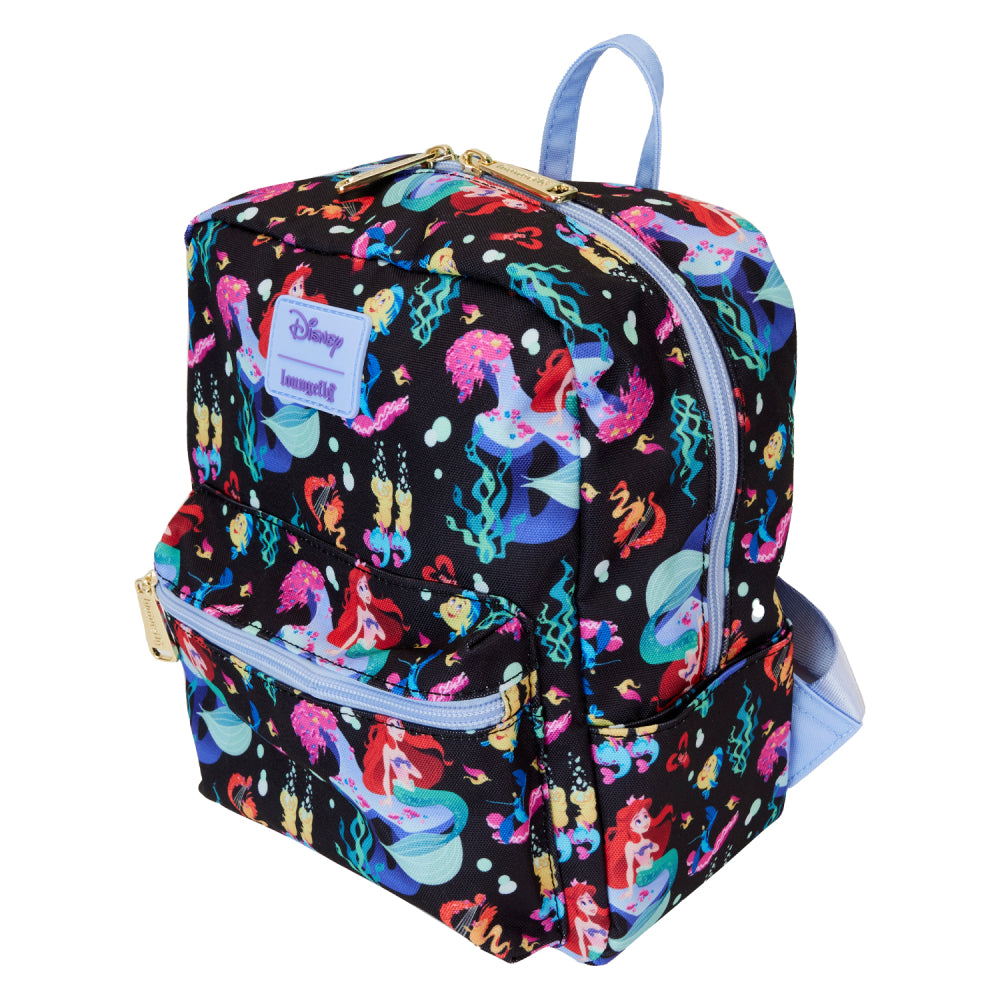 Mochila pequeña cuadrada con estampado integral Laungefly Disney La Sirenita Life is the Bubbles - Multicolor