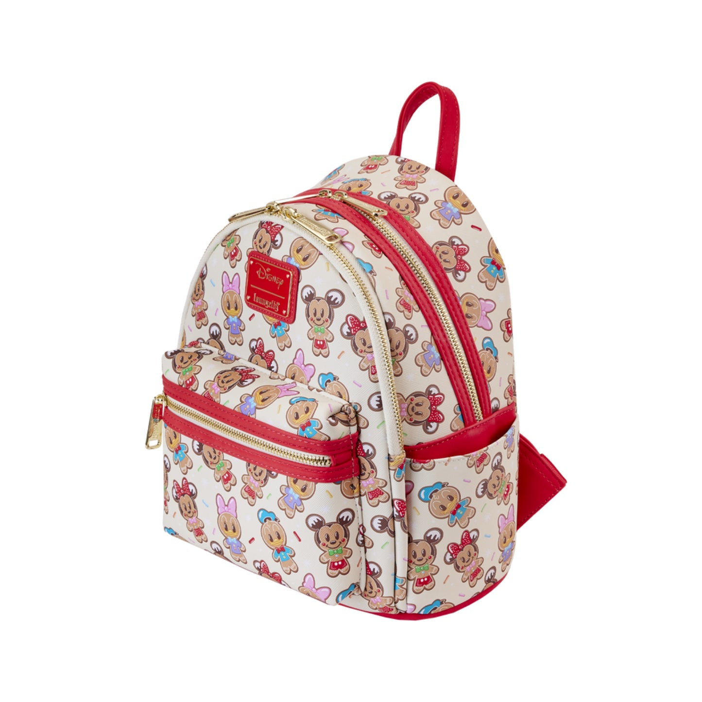 Mochila pequeña con estampado integral de galletas de jengibre y Mickey &amp; Friends de Disney de Loungefly con diadema para las orejas