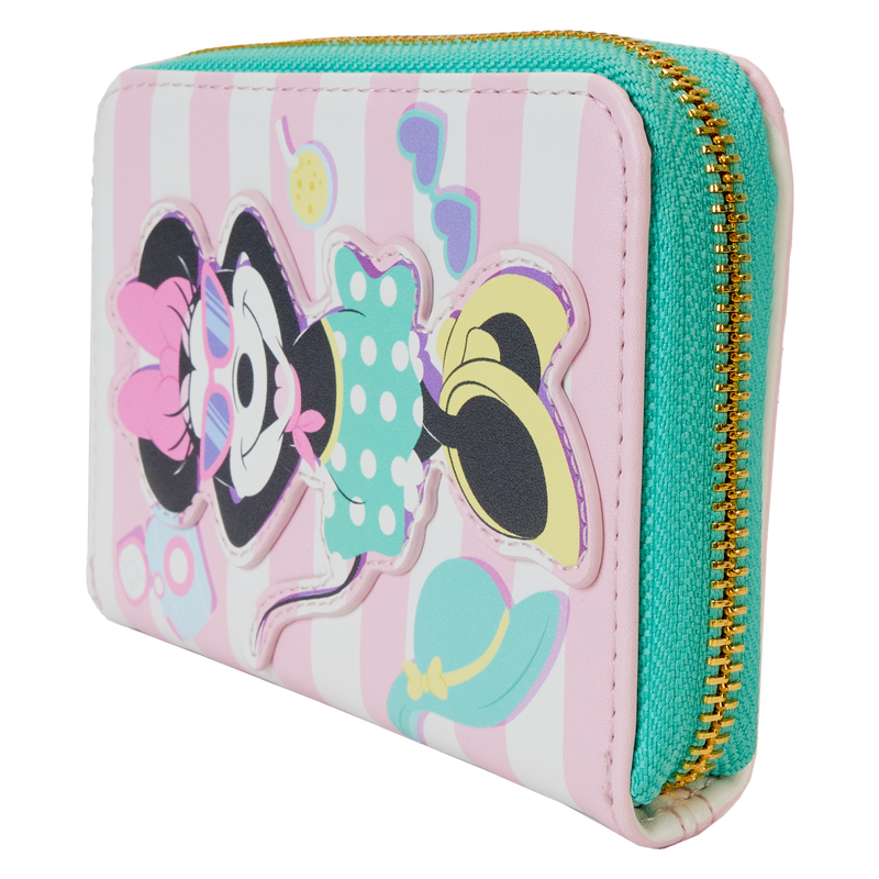 Cartera con cremallera alrededor para piscina estilo vacaciones de Minnie Mouse de Loungefly