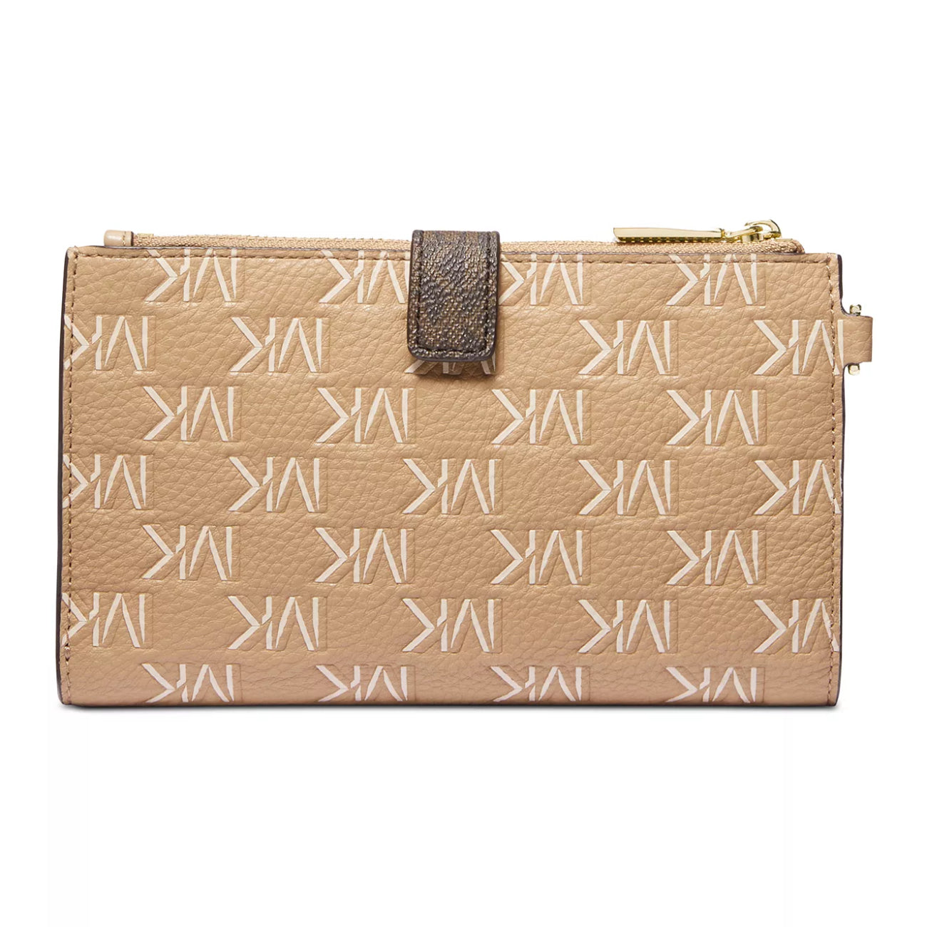 字通 Michael Kors Jet Set Logo Double Zip Wristlet - Camel– Curacao