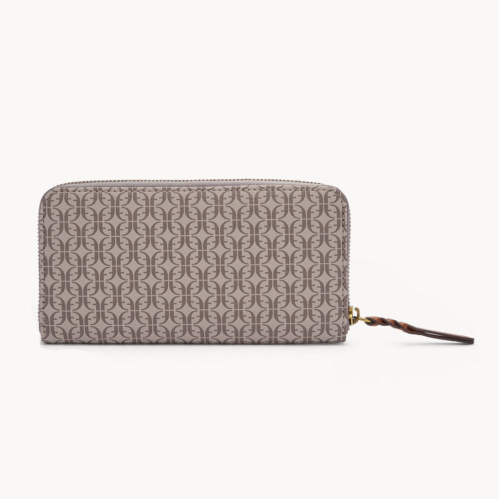 Fossil Tara Zip Clutch, Taupe/Tan