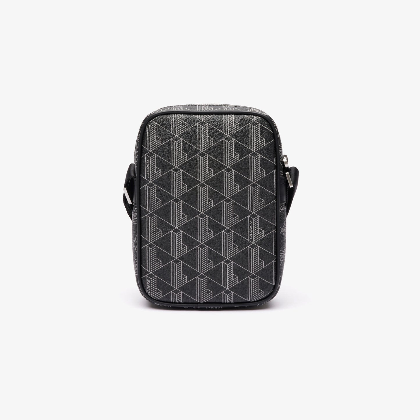 Lacoste The Blend Monogram Print Shoulder Bag - Black/Gray