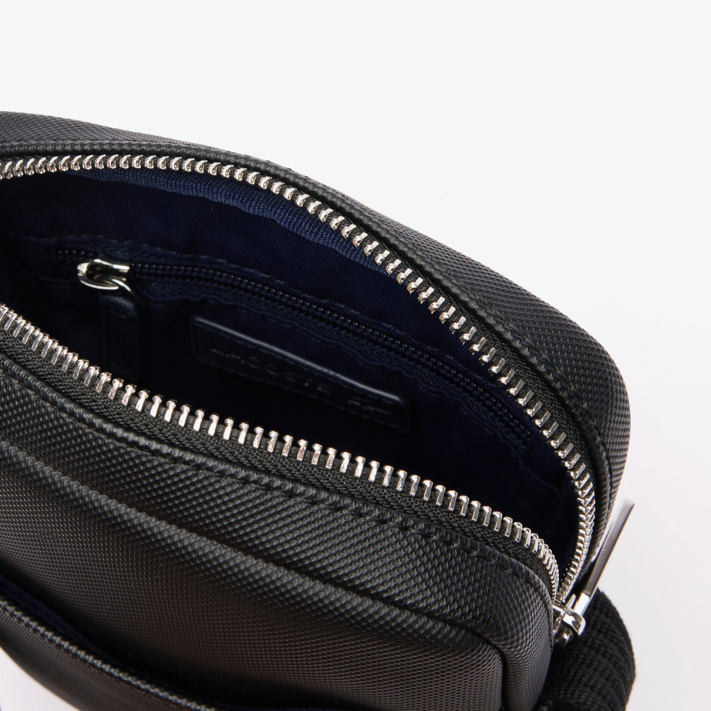 Lacoste Classic PiquÃ©-Effect Satchel - Black