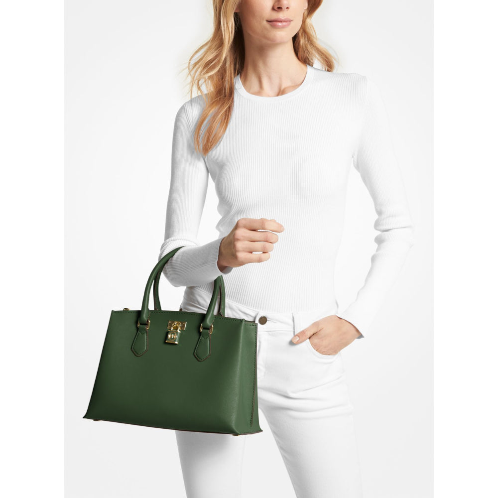 Michael Kors Ruby Medium Saffiano Leather Satchel - Amazon Green