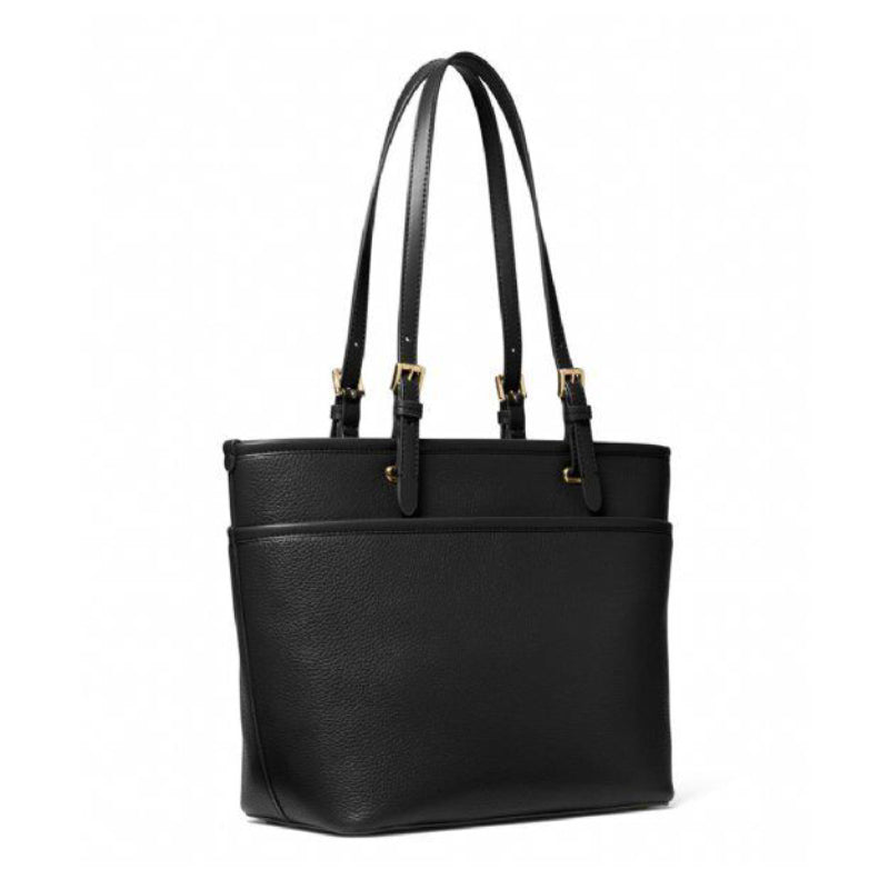 Bolso tote grande con bolsillo superior con cremallera y logotipo de Michael Kors - Negro