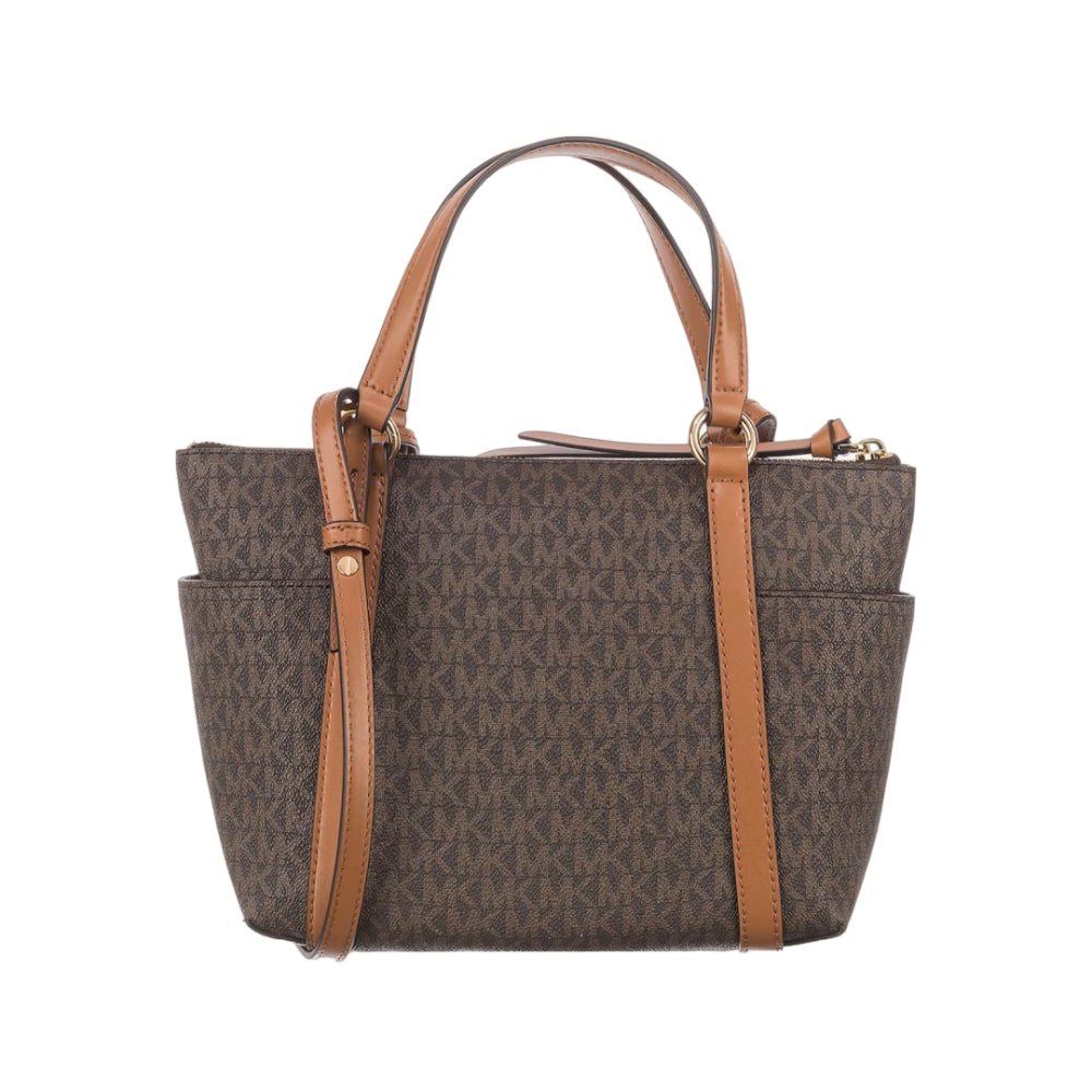 Michael Kors Sullivan Small Logo Top-Zip Tote - Brown