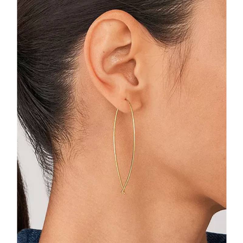 Fossil All Stacked Up Women's Whisper Hoop Earrings in Gold-Plating over Brass