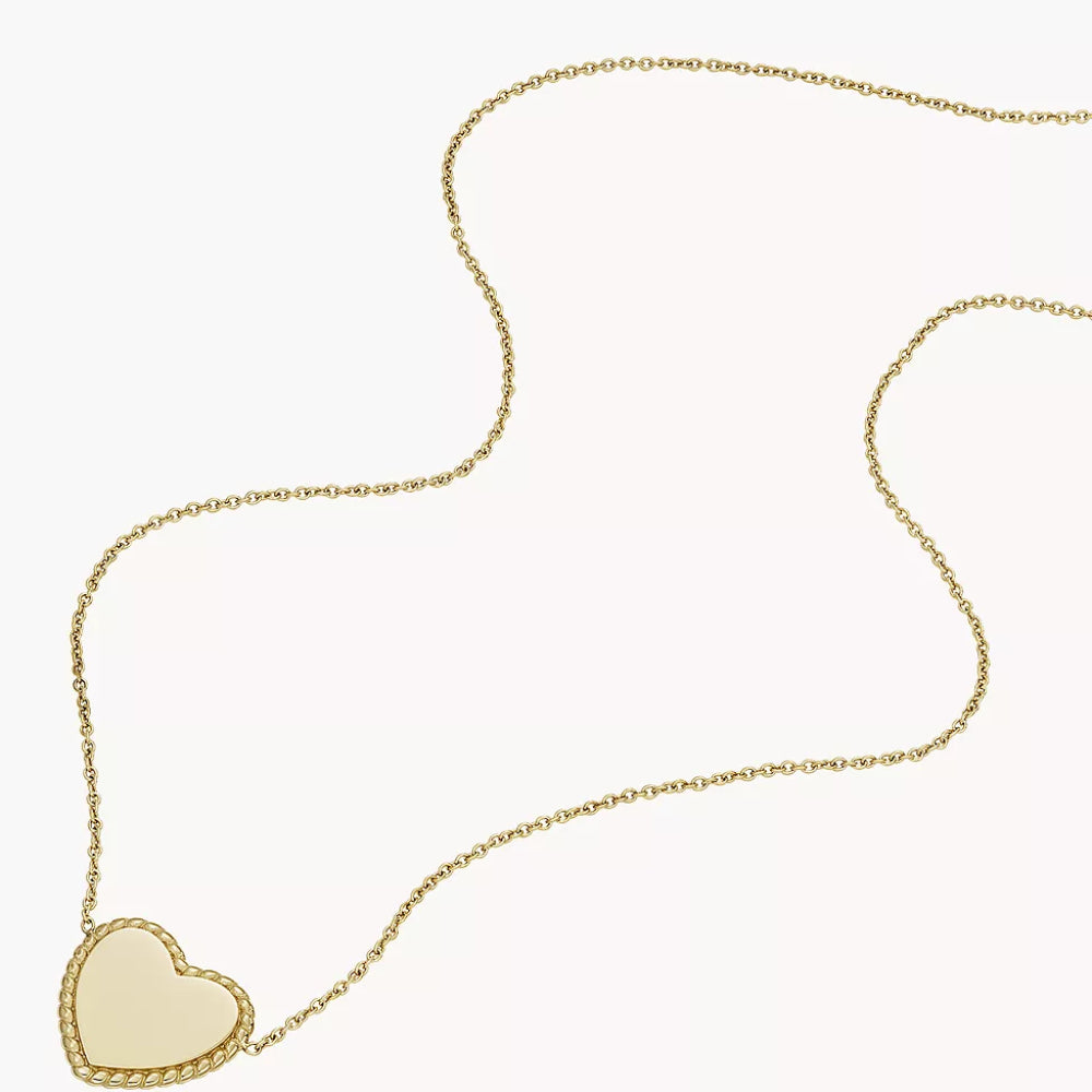 Collar Station para mujer de Fossil Drew bañado en oro sobre acero inoxidable